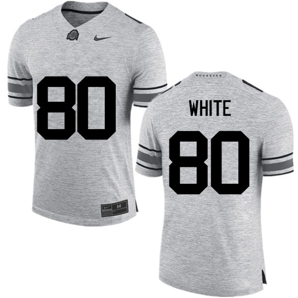 Men Ohio State Buckeyes #80 Brendon White College Football Jerseys Game-Gray